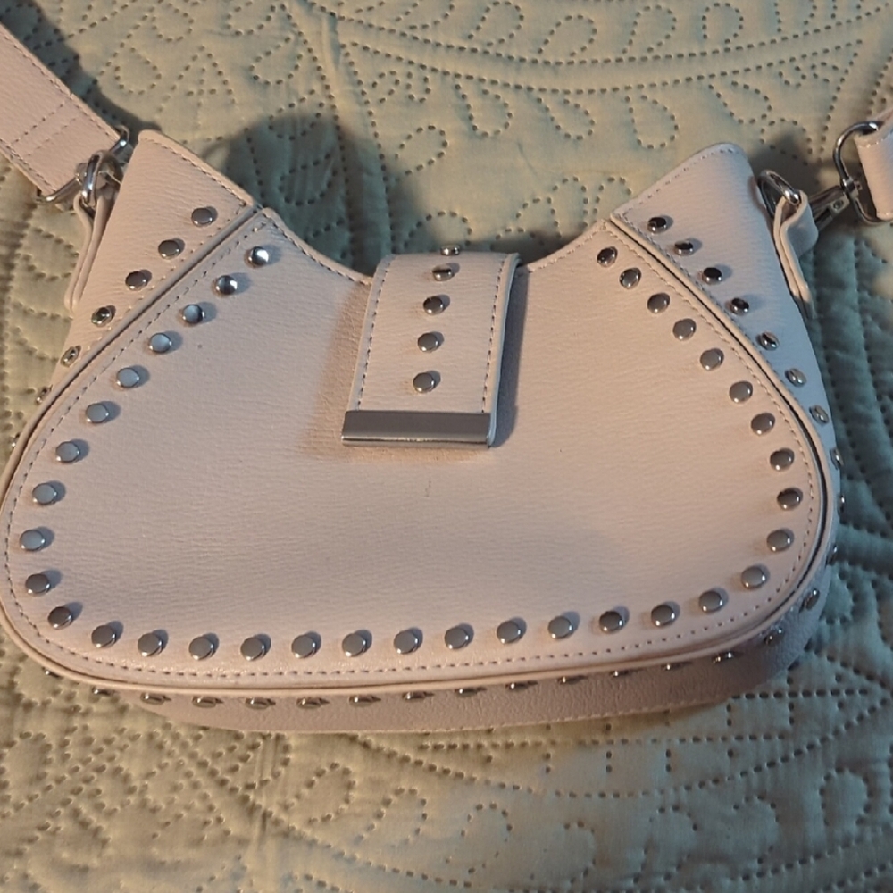 BCBGeneration Cream Crossbody with Silver Accents